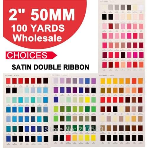 DIY 2"(50mm) 100yards/roll Double Face Satin Ribbon For Wedding Crafts Ribbon-Free Shipping
