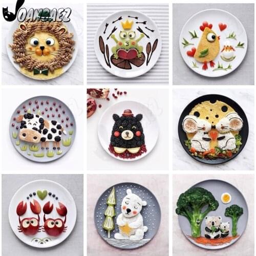 Food 5D Diy Diamond Painting Animal Plate Cross Stitch Embroidery Vegetable Mosaic Inlaid Wall Art Craft Gift Home Decoration