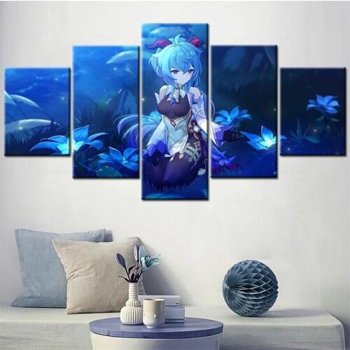 Canvas Painting 5 Piece Anime Image Modern Wall Art Canvas Prints Home Art Decor Modular Paintings For Living Room Wall