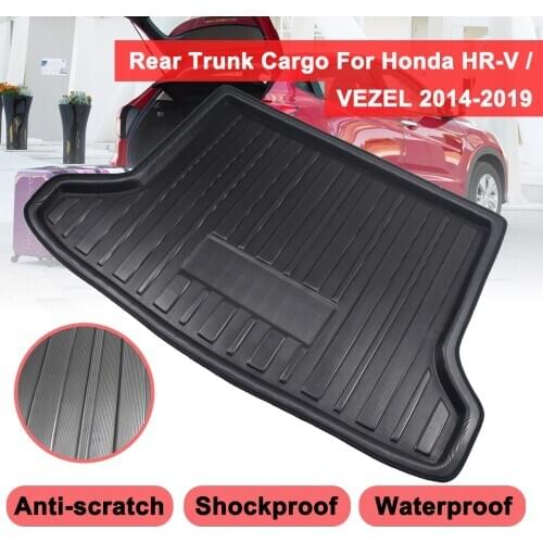 For Honda HR-V Vezel HRV 2014 -2019 Cargo Liner Boot Tray Rear Trunk Cover Matt Mat Floor Carpet Kick Pad Mud Non-slip Anti Dust