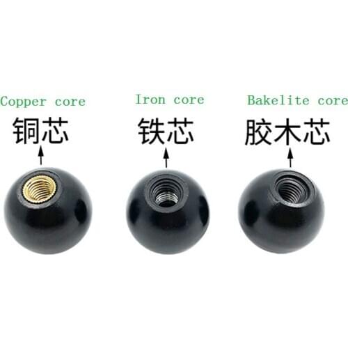 M6M8-M16 Bakelite Handle Ball Plastic Round Ball Operating Rod Ball Head Handle Red Copper Core Black Iron Heart Bakelite Ball