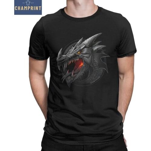 Dragon T-Shirts for Men Funny Pure Cotton Tees Crew Neck Short Sleeve T Shirt Plus Size Clothes
