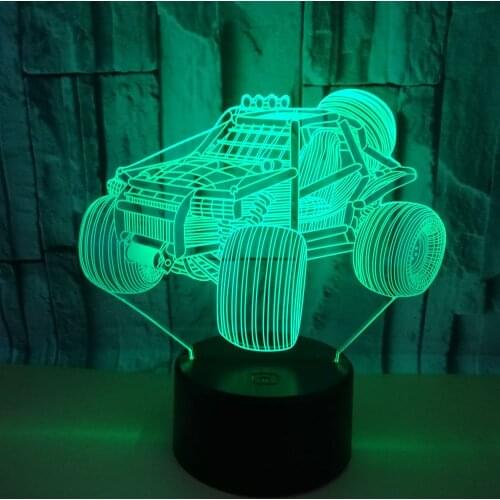 Lightning McQueen Route 66 Your Racing Car 3D 7 Color Lamp Visual Led Night Lights For Kids Touch Usb Table Lampara