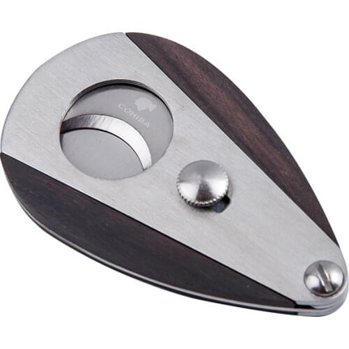 New 1pcs Cohiba cigar Cutter cigar scissors Wood sector edged stainless steel blade Smoke Mens Gadget With pouch and gift box