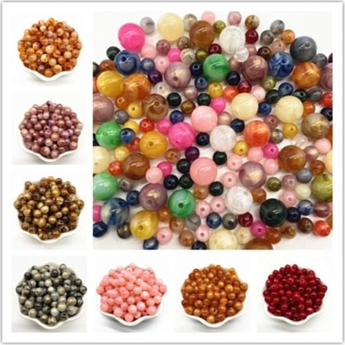 New 12mm. Acrylic Beads Round Loose Spacer Beads for Jewelry Makeing DIY Clothing Accessories