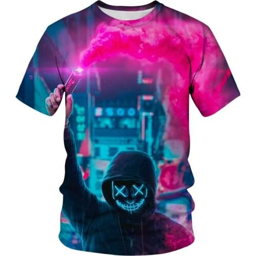 2021 News Funny New 3D Mans T-shirt with Marshmallow Cartoons, Funny Angel and Devil Couple T-shirts Flashing