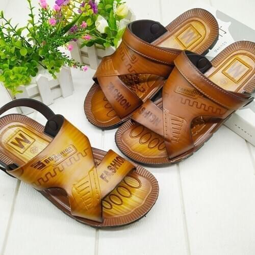 New Mens Sandals Slippers Summer Comfortable wear-resistant soft Genuine Leather shoes Casual Sandals Beach Men Slippers