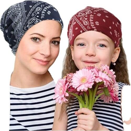 New Paisley Printing Unise Boonet Soft thin Cotton Durag Hip Hop hat double-purpose pullovers and necker Chief for Women and men