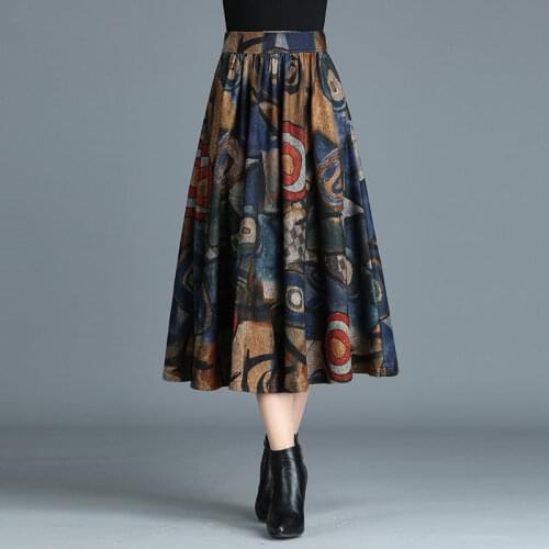 Autumn and Winter Woolen Skirt Long Winter Large Hem Pleated Skirt for Women Woman Skirts Mujer Faldas Saias Mulher