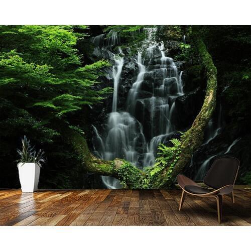 Papel de parede Forests, streams and rocks natural landscape 3d wallpaper,living room bedroom wall papers home decor mural