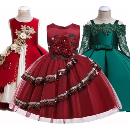 Girls Dress Christmas Dresses For Girls Elegant Princess Dress For Kids Wedding Party Gown Children Clothing vestido infantil