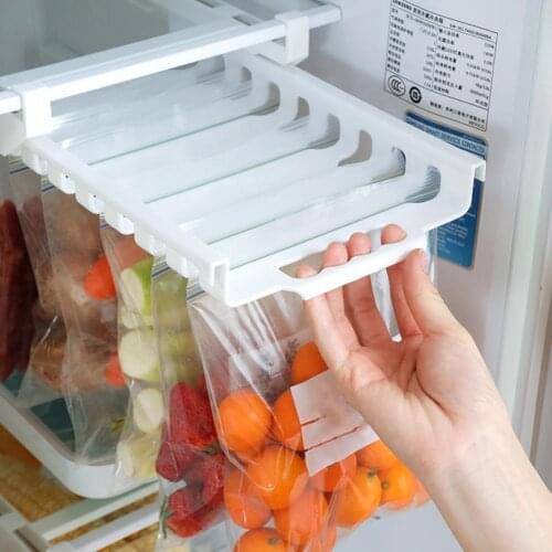 Storage Rack Hanging Fresh-keeping Plastic Drawer Design Sealed Bag Storage Shelf for Refrigerator Organizer Food Storage