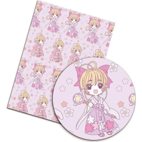 50*140 cm Magische Meisje Cartoon Polyester Katoen Stof Applique Gedrukt Jurk Kinderen Thuis Textiel Naaien Pop