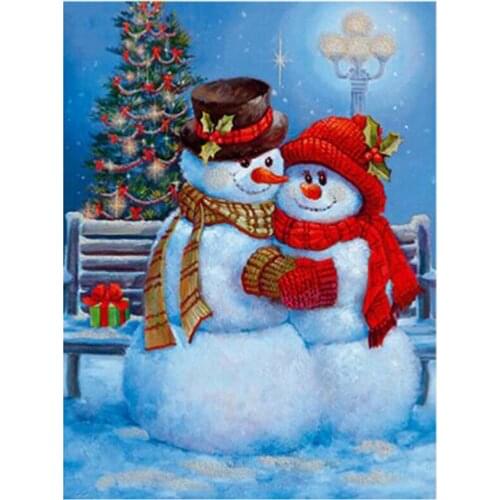 Full Square Diamond Mosaic Christmas Picture Of Rhinestones Snowman Diamond Painting Cross Stitch Diamond Embroidery