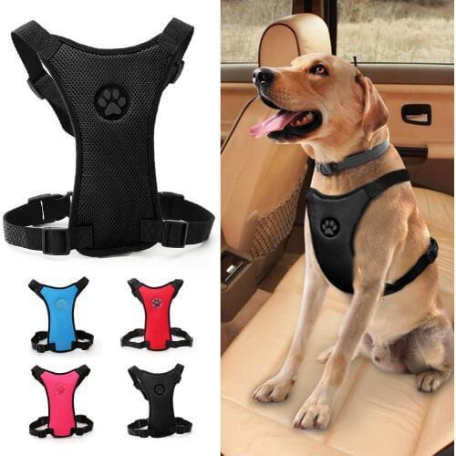 Mesh Dog Car Seat Harness Adjustable Safety Vehicle Dog Leash Harnesses Breathable Nylon Medium Large Dogs Perro Vest Pitbull