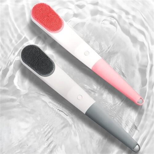ELOSSA Electric Shower Body Brush Waterproof Long Handle Bath Brush for Body Cleaning Exfoliating SPA Massage Scrubber for Skin