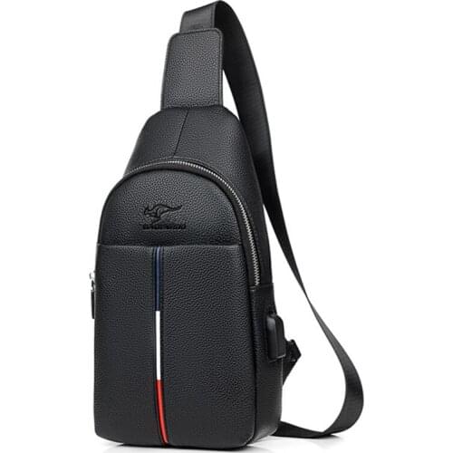 Famous Brand Busines Mens Shoulder Bag Vintage Men Crossbody Bag Men Chest Bag Male Casual Fashion PU Leather Men Messenger Bag