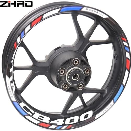 For Honda CB400 CB 400 Motorcycle Reflective Wheel Rim Stripe Decal Sticker Front Rear Decal Full Set