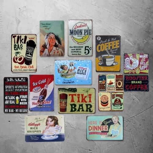 Delicious Eat Drink Style Tin Sign Painting Bar Pub Cafe Shop Hotel House Wall Decor Metal Poster