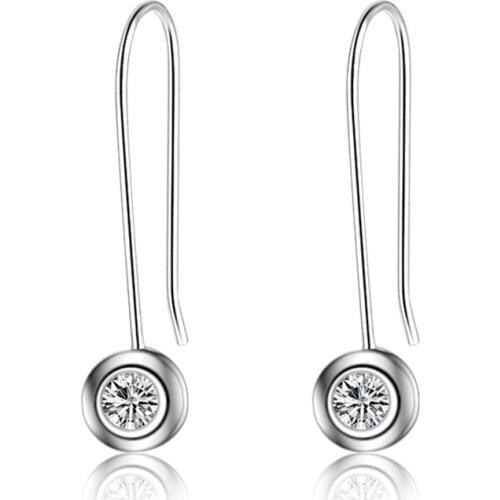 XIYANIKE 925 Sterling Silver Jewelry Shiny CZ Zircon Long Earrings For Women 2019 New Gift Wedding