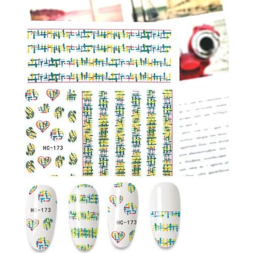 1PC Nail Stickers Abstract Crayon Drawing Design Adhesive Nail Art Decor Foil Slider Manicure Stickers for Nails