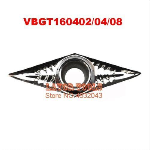 10PCS VBGT160402/ VBGT160404/ VBGT160408 Aluminum carbide insert CNC lathe tool,suit for aluminum processing,insert SVJBR/SVVBR