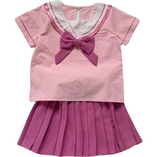 2021 Summer Casual Solid Clothes Cartoon Girls Clothes High Quality Fashion Kids Clothes