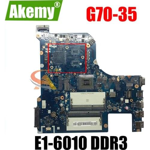 Akemy CG70A NM-A671 Motherboard For Lenovo G70-35 Laptop Motherboard CPU E1-6010 DDR3 100% Test