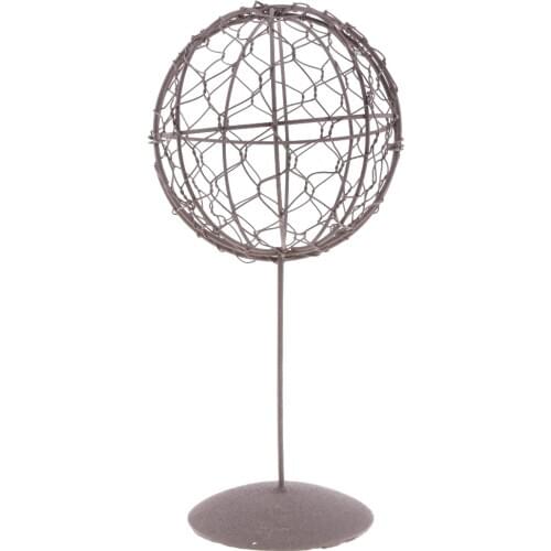 Rustic Iron Frame With Stand Ball Shape Succulent Pot Free Standing Pot 28cm