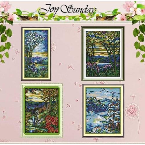 Tree Scenery Patterns Counted Cross Stitch 11CT 14CT Cross Stitch Set Wholesale Cross-stitch Kit Embroidery Needlework