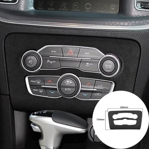 For Dodge Charger 2016-2021 Alcantara Suede Wrap Car Central Control Air Conditioner Switch Panel Strip Cover Trim Sticker