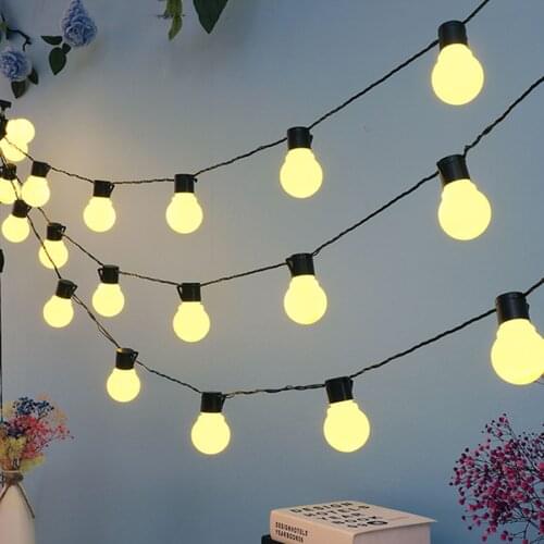 10/20/38 LED Festoon Ball Fairy String Light Outdoor Wedding Villa Hotel Party Backyard Patio Christmas Garland Light