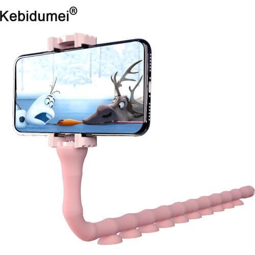 Kebidumei Cartoon Cute Lazy Worm Mobile Phone Holder Stand 360 Rotating Bendable Flexible Suction Cup Phone Mount Clamp Bracket