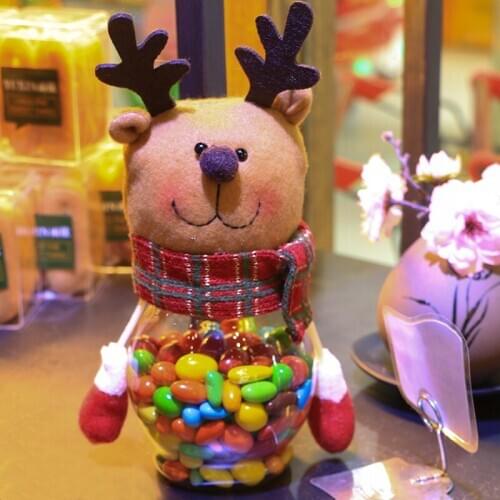Creative Christmas Candy Box Santa Claus Snowman Elk Plastic Jar Ornaments Christmas Decoration for Home Large Food Candy Cans