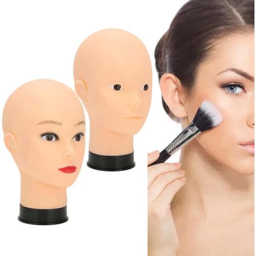 Bald Mannequin Head Makeup Training Practice Hat Wig Display Mannequin Head (Black Base) Hair Styling Tools Hat Show False Heads