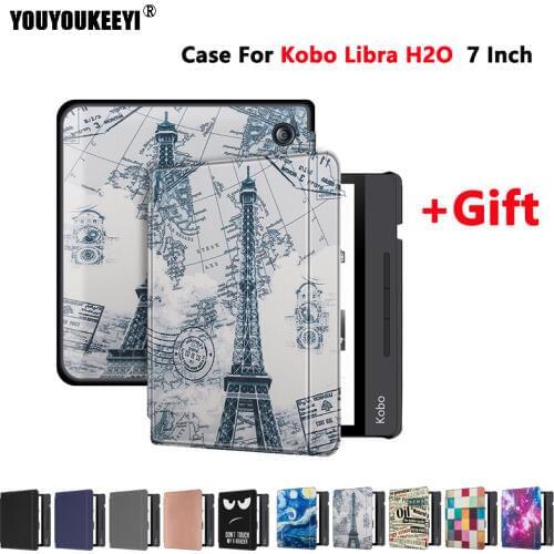 Magnetic cover for new Kobo Libra H2O 7'' inch e-book 2019 slim protective cover case for kobo e-reader N873 smart stand skin