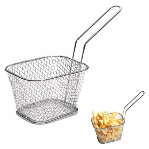 Mini French Deep Fryers Basket Net Mesh Fries Chip Kitchen Tool Stainless Steel Fryer Home Mini French Fries Baskets Strainer