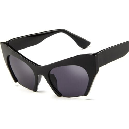 Fashion Brand Designer Cat Eye Sunglasses Women Half Rim Sun Glasses Half Frame Women Shades UV400 Outdoor Eyewear