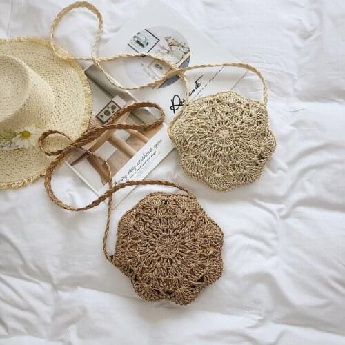 Fashion Round Straw Crossbody Bags For Women Handmade Rattan Travel Handbags Female Summer Beach Messenger Bag