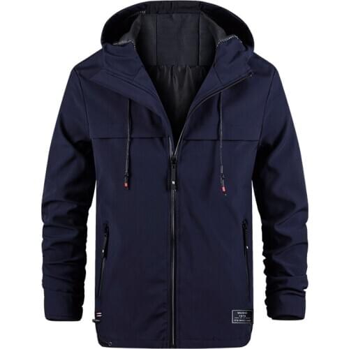 Men Jacket Spring Autumn Fashion Brand Coats Male Casual Hooded Jacket Mens Overcoat Plus size M - 4XL