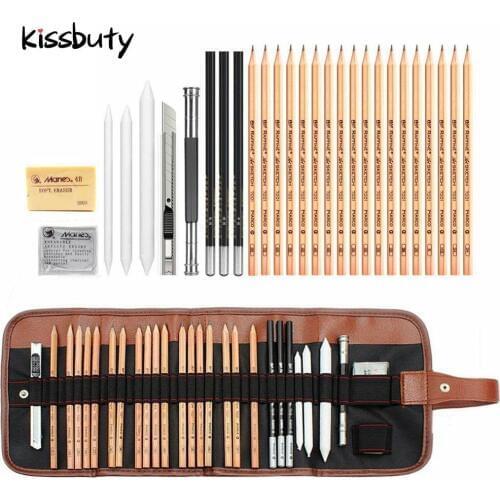 29Pcs Sketch Pencil Set Professional Drawing Pencils Bags Portable Outdoor Travel Ketching Painter School Students Art Supplies