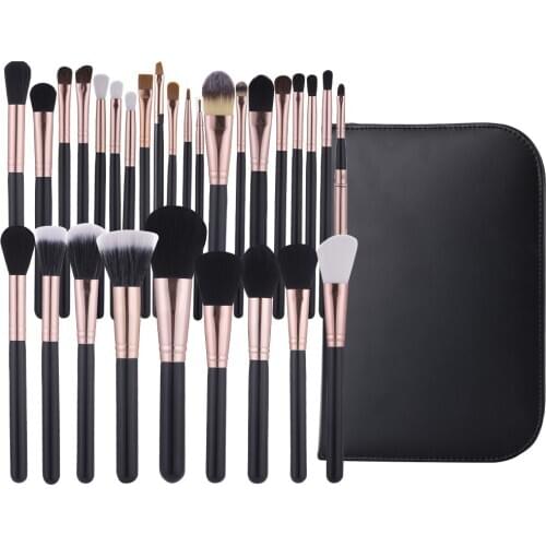 29Pcs Luxury Professional Makeup Brush Set With PU Bag Black Face Eye Make Up Brush Powder Lip Eyeshadow Brush Beatuy Tools Kits