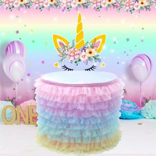 Table Skirts Fashion Wedding Tulle Tutu Table Skirt Tableware Wedding Party Decor Table Skrit