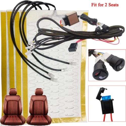 NEW Alloy Wire Car Seat Heater 12V Universal 3 Level Heated Round Switch Kit Heating Pads Fast Heating Winter Warmer Seat Cover