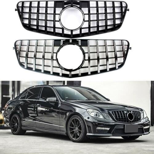 Front Bumper Racing Grill Billet Grille Cover For Mercedes-Benz W212 E-Class 2009-2013 GT