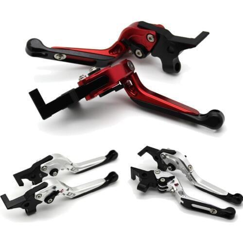 With logo Motorcycle Frame Ornamental Foldable Brake Handle Extendable Clutch Lever For KAWASAKI ZX6 W800 NINJA 650R ER-6F/ER-6N