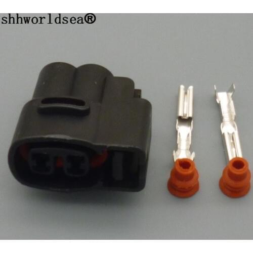 Shhworldsea 1/2/5/10/100set 2 Pin Female Automotive Connector For Kia Ignition Coil Fuel Injector auto plug