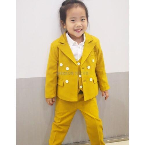 Flower Boys Wedding Formal Suit School Kids Girls Jacket Pants Children Performance Party Tuxedo Dress Costume