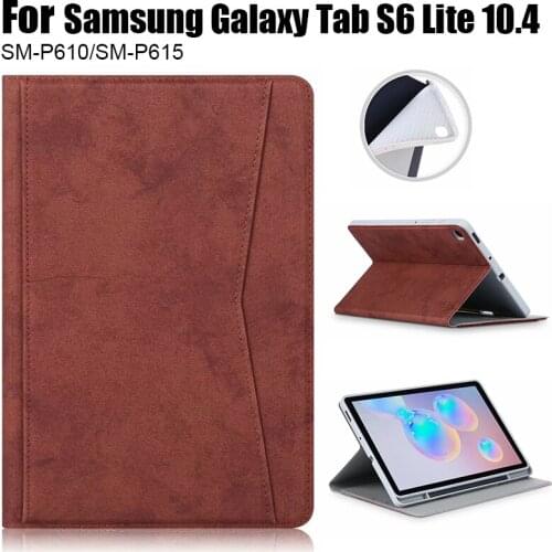 Tab S6 Lite 10.4 2020 Case with Pen Holder PU Leather Case Cover for Samsung Galaxy Tab S6 Lite 10.4 inch SM-P610 SM-P615 P610