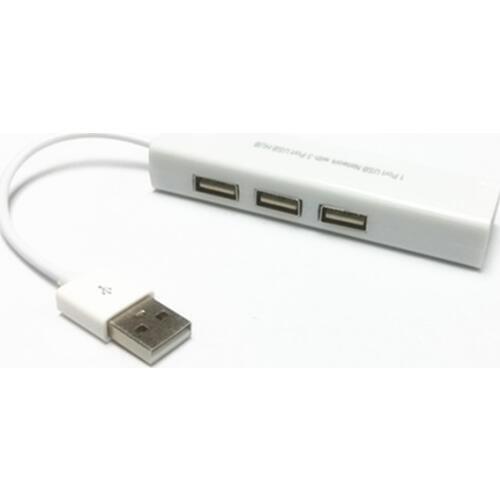 USB 2.0 Hub 10/100Mbps Gigabit Ethernet Adapter USB to RJ45 Lan Network Card 3 Port USB2.0 Cable converter for Windows 7/8/10/XP